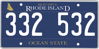 RI license plate 332532