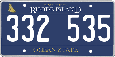 RI license plate 332535