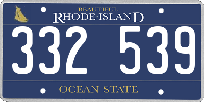 RI license plate 332539