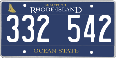 RI license plate 332542