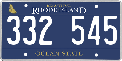 RI license plate 332545