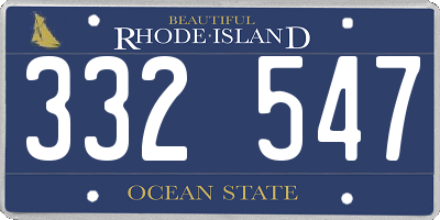 RI license plate 332547