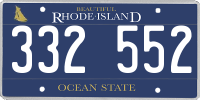 RI license plate 332552
