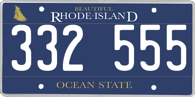 RI license plate 332555