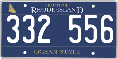 RI license plate 332556