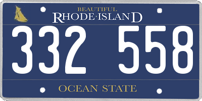 RI license plate 332558