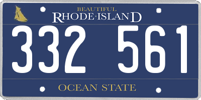 RI license plate 332561
