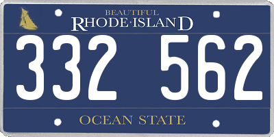 RI license plate 332562