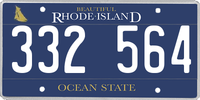 RI license plate 332564
