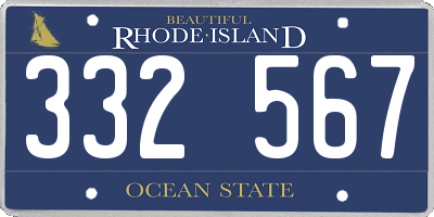 RI license plate 332567
