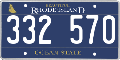 RI license plate 332570