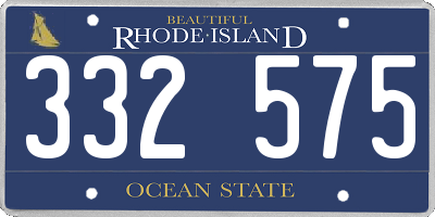 RI license plate 332575