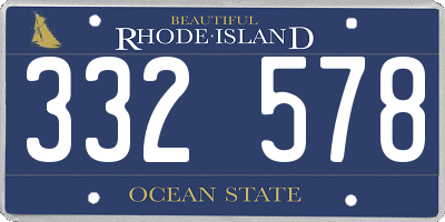 RI license plate 332578