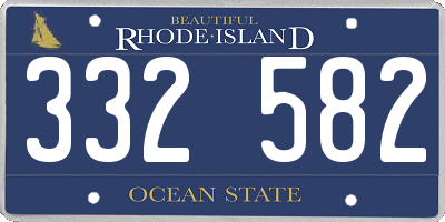RI license plate 332582