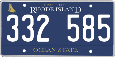 RI license plate 332585