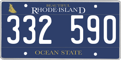 RI license plate 332590