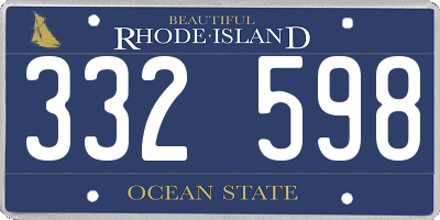 RI license plate 332598