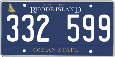 RI license plate 332599