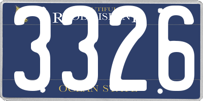 RI license plate 3326