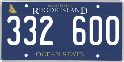 RI license plate 332600