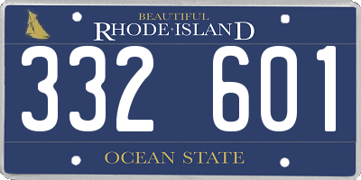 RI license plate 332601