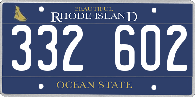 RI license plate 332602