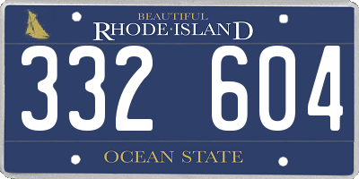 RI license plate 332604