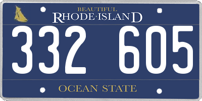 RI license plate 332605