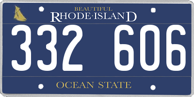RI license plate 332606