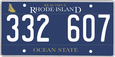 RI license plate 332607