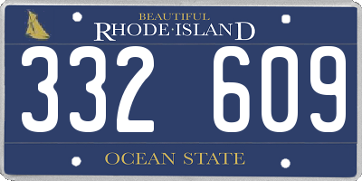 RI license plate 332609