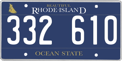 RI license plate 332610