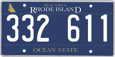 RI license plate 332611