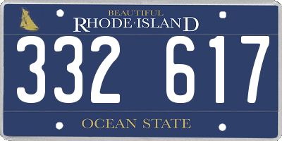 RI license plate 332617