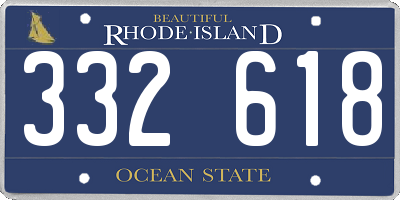 RI license plate 332618