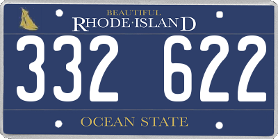 RI license plate 332622