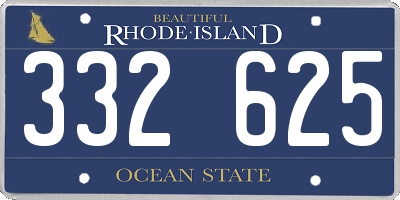 RI license plate 332625