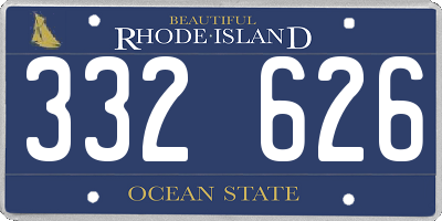 RI license plate 332626