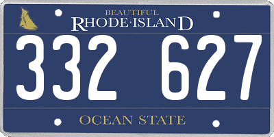 RI license plate 332627