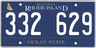 RI license plate 332629