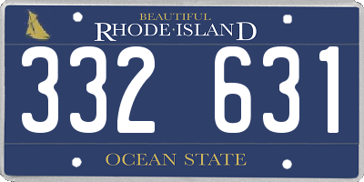 RI license plate 332631