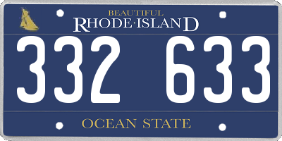 RI license plate 332633