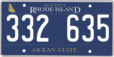 RI license plate 332635