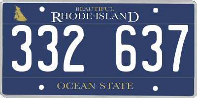 RI license plate 332637