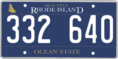 RI license plate 332640