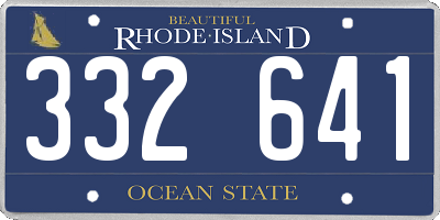 RI license plate 332641