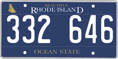 RI license plate 332646