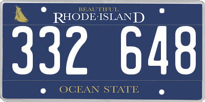 RI license plate 332648