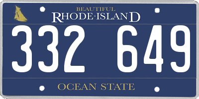 RI license plate 332649
