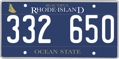 RI license plate 332650